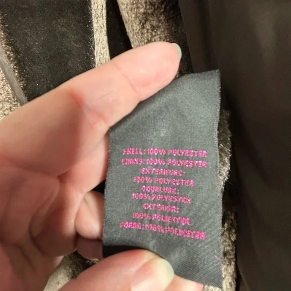 Betsey Johnson Brown Ruffle Edge Coat Size XS *missing hood button - Picture 13 of 16